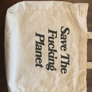 Canvas Tote Bag with Bold Text